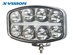 2x par LED-hjälplampor TA_X-VISION QUADRATOR 8x8W CREE LED 10-30V 6500Lm hjälplampa, kallvit 6000K