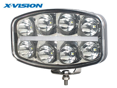 2x par LED-hjälplampor TA_X-VISION QUADRATOR 8x8W CREE LED 10-30V 6500Lm hjälplampa, kallvit 6000K