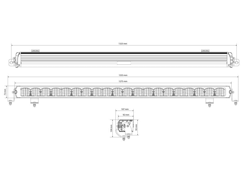 9-36V 14800Lm X-VISION Genesis II 1300 Spot beam LED papildlukturis, R10, R112, garantija 5 gadi, neitrāli balta gaisma 4700K