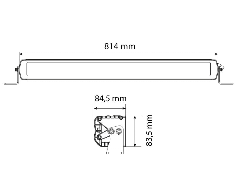 9-36V 15000Lm X-VISION Maxx 800 BAR papildlukturis, IP68, 2,20 m, 4-pin DTP, melns, auksti bnalta gaisma 5000K