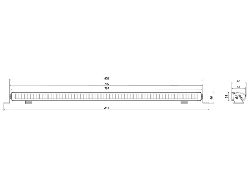 W-LIGHT 11-32V 13500Lm R112, R10, IP68, 30 x Osram LED, потребляемая мощность 9,73A @ 13,7V, 1 люкс @ 463 м, 787/36/58 мм, высокий белый 5700K