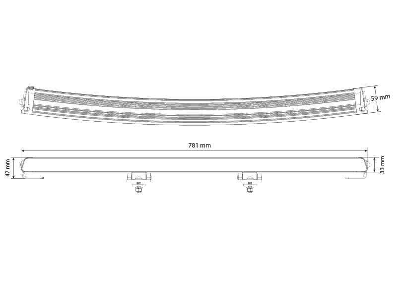 9-36V 14600LmW-LIGHT Surge Super Slim 30 LED garais papildlukturis, IP68/69K,  R148, R149, R10,  auksti balta gaisma 5000K