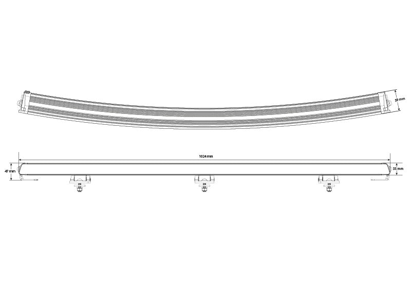 9-36V 15830Lm W-LIGHT Surge Super Slim 40 LED garais papildlukturis, IP68/69K, R148, R149, R10, auksti balta gaisma 5000K