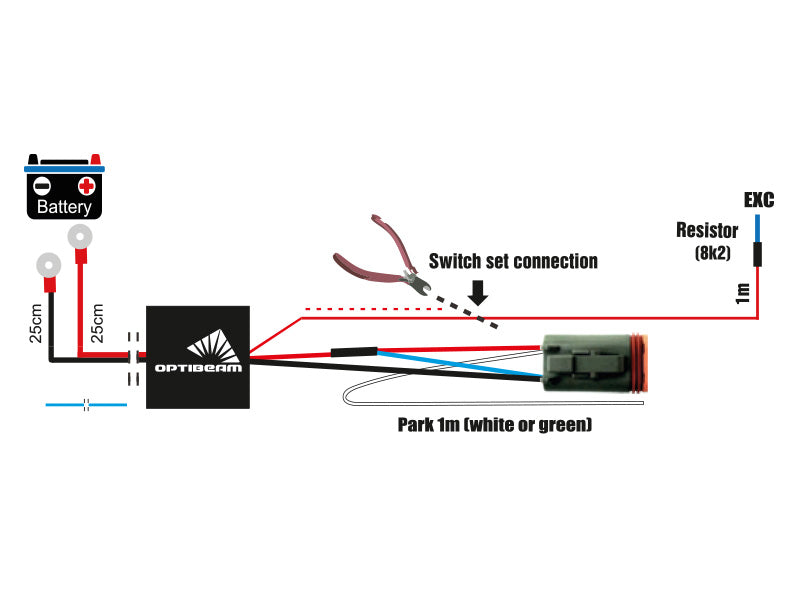 Plug&Drive, Deutsch connector, fastest way to add additional lamps, comparable to CAN, corrosion protected. 12V:300W, 24V:600W, SET 11, 4-pin DTP