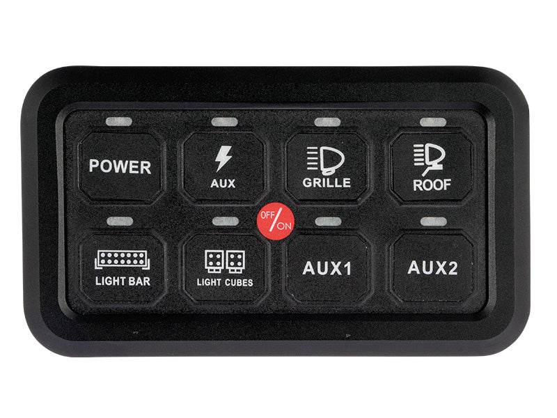 Optibeam control panel with 8 buttons, Voltage: 12-24V with up to 60 amps