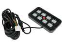 OPTIBEAM vadības panelis ar 8 pogām, Spriegums: 12-24V ar kopējo jaudu līdz 60 ampēriem, garantija 3 gadi