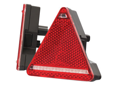 10-36V LED rear lamp for trailer, right, triangular reflector, brake, position, direction indicator, E-mounted. 2m wiring