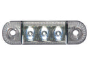 12-24V 3 LED marķējošā gaisma, caurspīdīga, 3 gaismas diodes, virsmas montāža, skrūves 61 mm attālumā viena no otras
