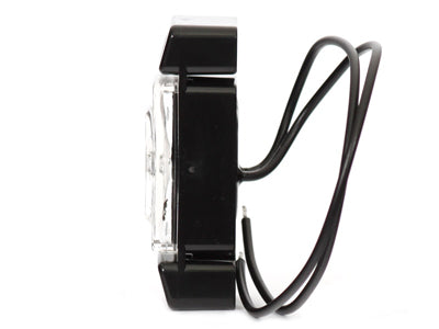 Светодиодный маркерный фонарь 12-24 В, прозрачный, передний маркерный фонарь, ECE, IP66/68, крепежные отверстия 2×Ø5 мм, расстояние 58 мм, провода 220 мм 0,75 мм², 72×32×23 мм