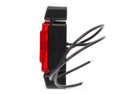 Светодиодный маркерный фонарь 12-24 В, красный, задний маркерный фонарь, ECE, IP66/68, крепежные отверстия 2×Ø5 мм, расстояние 58 мм, провода 220 мм 0,75 мм², 72×32×23 мм