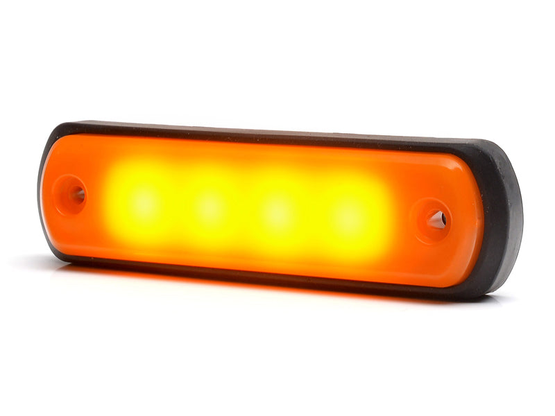 12-24 В светодиод янтарный, правый/левый, 220 мм, IP66/68, два отверстия под винт ø 4 мм, расстояние 82 мм, ECE, E20, R10, R91
