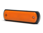 12-24V LED dzintarkrāsasgabarītgaisma, Labā/kreisā, 220 mm,  IP66/68, divi ø 4 mm skrūvju caurumi, attālums 82 mm,  ECE, E20, R10, R91