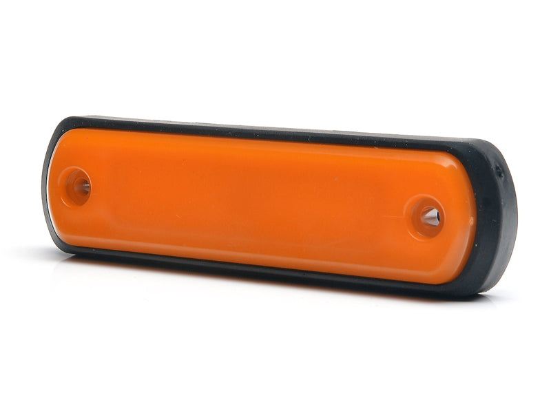 12-24V LED dzintarkrāsasgabarītgaisma, Labā/kreisā, 220 mm,  IP66/68, divi ø 4 mm skrūvju caurumi, attālums 82 mm,  ECE, E20, R10, R91