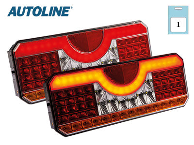 AUTOLINE 12-24V LED multifunktsionaalne tagumine valgusti, IP67, 354x140x58mm