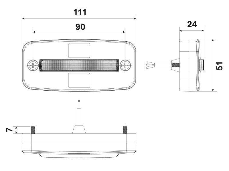 Янтарная боковая сигнальная лампа, 12-24 В DC, ECE R10, R148, R150