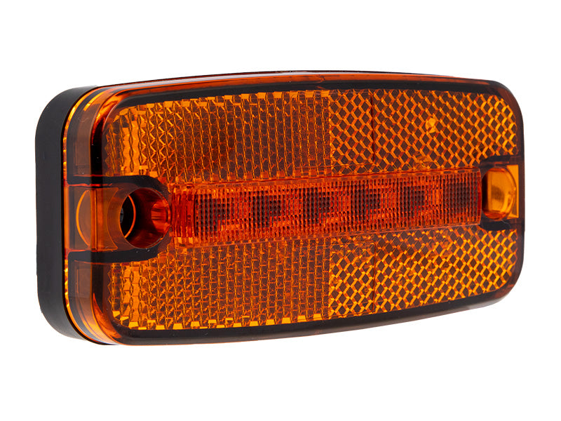 Amber side marker lamp + indicator + reflector. 12-24V DC