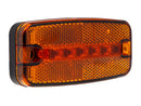 Amber side marker lamp + indicator + reflector. 12-24V DC