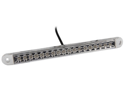 LED priekšējais dinamiskais signāllukturis 24 V, dzintara gaisma, 18 LED, IP67, ADR, ECE R10, 252 x 22 x 18 mm