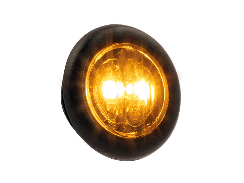 8-32V Optibeam Dark Phantom luminaire, IP67, black, yellow light, PC, ø 18.90 x 16.20mm, ECE R148, ECE R10, lead 2.1m, 2-pin open cable