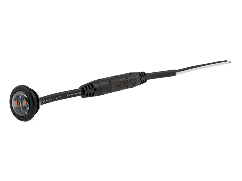 8-32V Optibeam Dark Phantom valgusti, IP67, must, kollane valgus, PC, ø 18,90 x 16,20mm, ECE R148, ECE R10, 2,1m pikkune juhe, 2-poolne lahtine kaabel.
