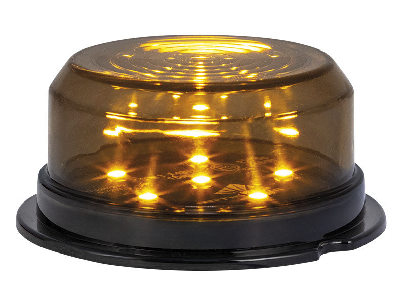 OPTIBEAM Dark Phantom 0,72W 6 LED kupolveida sānu gabarītlukturis, 10–32V, dzeltens, IP67, Ø70,4x31,8mm, 5m ADR kabelis, ECE R148, EMC R10, 3 gadu garantija
