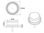 OPTIBEAM Dark Phantom 0,72W 6 LED kupolveida sānu gabarītlukturis, 10–32V, dzeltens, IP67, Ø70,4x31,8mm, 5m ADR kabelis, ECE R148, EMC R10, 3 gadu garantija