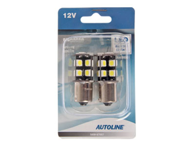 12V 4.6W LED spuldžu pāris, Can-bus sistēmai, P21W BA15s, aukst balta gaisma 6000K