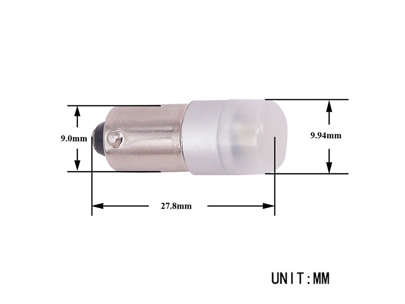 1.2W(100Lm/800Lm) 12/24V AUTOLINE LED car bulbs 2gb, BA9s, 100 mA @12V, cool white light 6000K