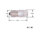 1.2W(100Lm/800Lm) 12/24V AUTOLINE LED car bulbs 2gb, BA9s, 100 mA @12V, cool white light 6000K