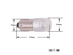 1.2W(100Lm/800Lm) 12/24V AUTOLINE LED car bulbs 2gb, BA9s, 100 mA @12V, cool white light 6000K