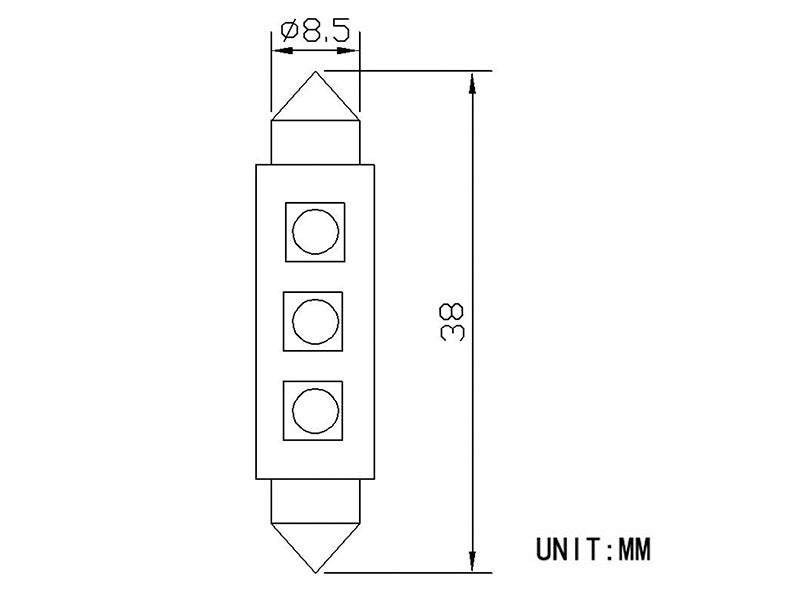 0.37W (29/60Lm) 12V AUTOLINE LED autolambid 2gb, SV8.5, 31 mA, jahe valge valgus 6000K
