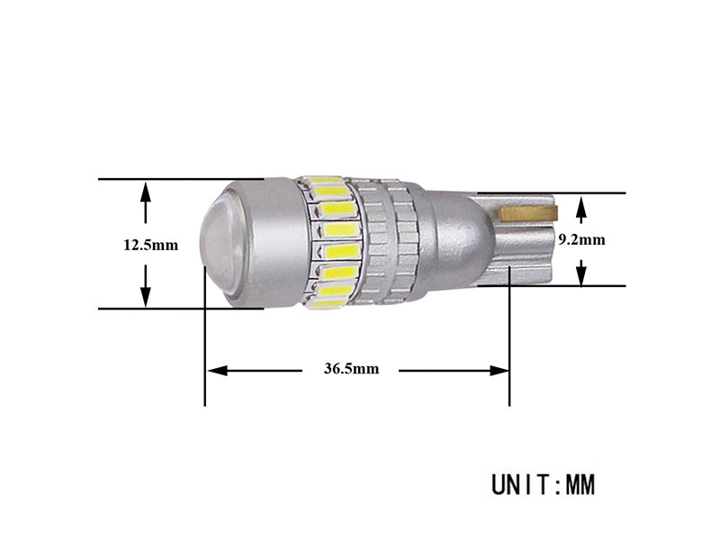 Led T10 glödlampa. 2gb pack, Lumen: 945 lm, Spänning: 12/24V, Färgtemperatur: 6000 K