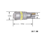 Led T10 glödlampa. 2gb pack, Lumen: 945 lm, Spänning: 12/24V, Färgtemperatur: 6000 K