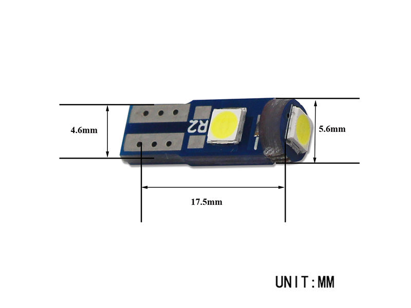 0.58W(330Lm) 12V AUTOLINE Blue Tech Led – Canbus LED auto spuldzes 2gb, T5, 49mA, auksti balta gaisma 6000K