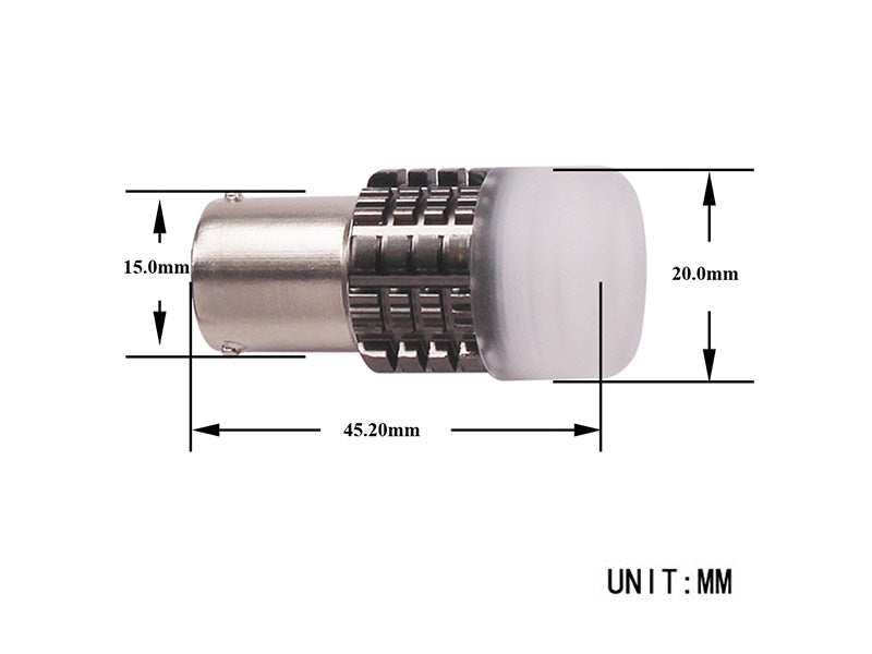 4.6W(320Lm/660Lm) 12/24V AUTOLINE LED auto spuldzes 2gb, BA15s, 390 mA @12V, auksti balta gaisma 6000K