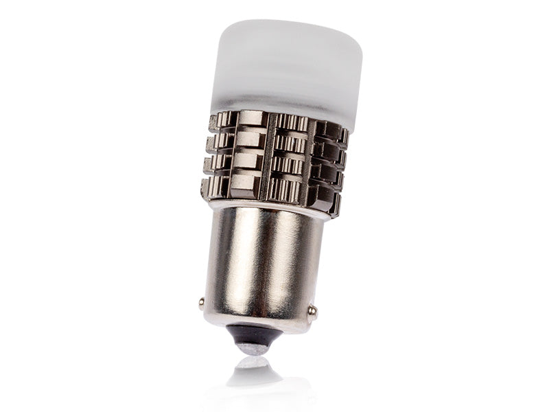 6,6W (380Lm/2400Lm) 12/24V AUTOLINE LED billampor 2gb, BA15s, 570 mA @12V, kallvitt ljus 6000K