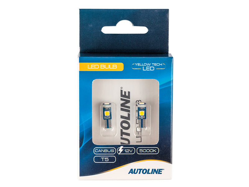 0.6W(51Lm/330Lm) 12V AUTOLINE LED autolamp 2gb, T5, 49 mA, jaheda valge valgus 5000K