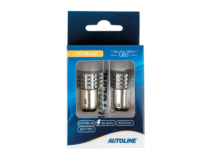 3,9 Вт / 1,3 Вт (320/130Lm/660Lm)) 12V AUTOLINE светодиодные автомобильные лампы 2gb, BAY15d, 340/120 мА @12V, холодный белый свет 5000K