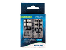 2.4 W / 0.5 W(30.5/8.5 lm/90Lm) 12V AUTOLINE LED auto spuldzes 2gb, T20, W3x16q, 49/20 mA, auksti balta gaisma 6000K