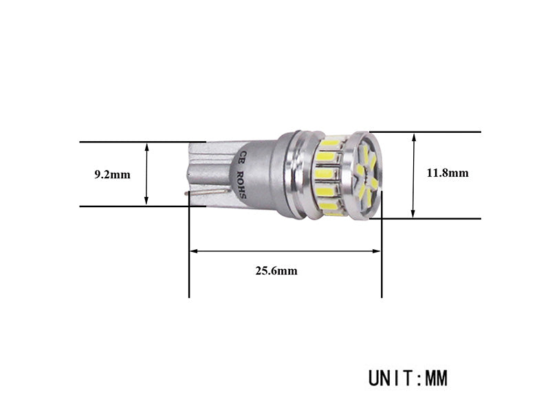 0.9W(120/280Lm) 12/24V AUTOLINE LED auto spuldzes 2gb, sarkana, T10, W2.1x9.5d, 140 mA @12V