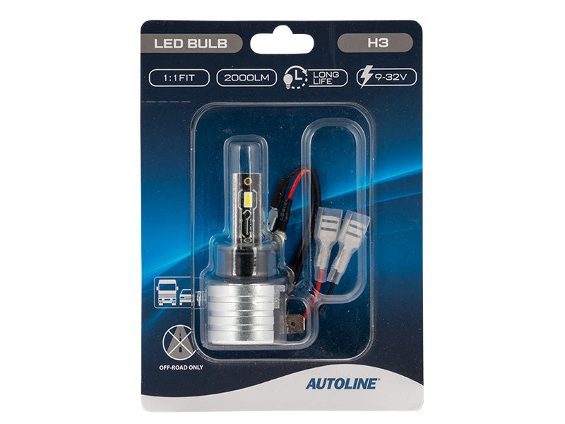 9-32V 2200 Lm AUTOLINE Direct Fit LED H3 auto bulb, high white 5500K