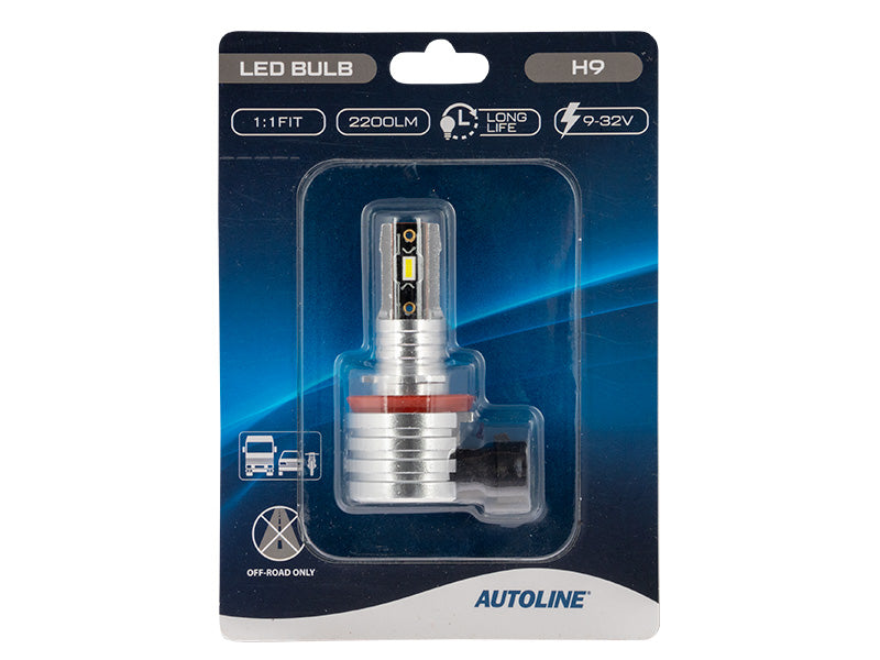 9-32V 2200 Lm AUTOLINE Direct Fit LED H9 autospuldze, auksti balta gaisma 5500K