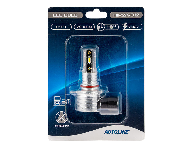 9-32V 2200 Lm AUTOLINE Direct Fit LED HIR2/9012 auto bulb, cool white light 5500K