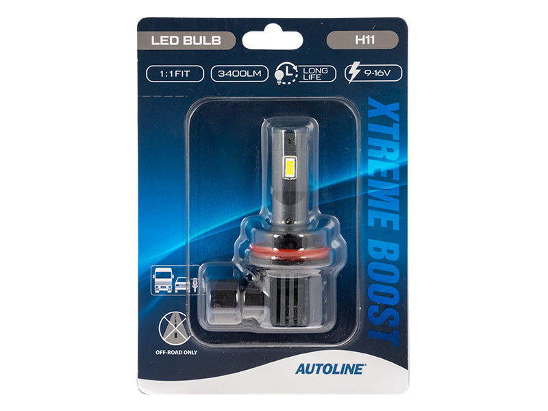 9-16V 3400 Lm AUTOLINE Xtreme Boost LED H11 auto bulb, cool white light 5500K