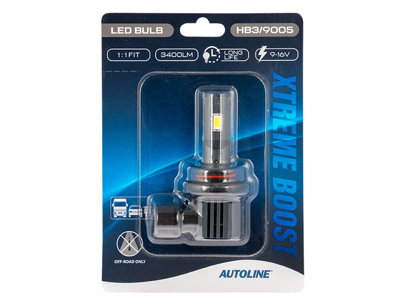 9-16V 3400 Lm AUTOLINE Xtreme Boost LED HB3/9005 auto bulb, cool white light 5500K