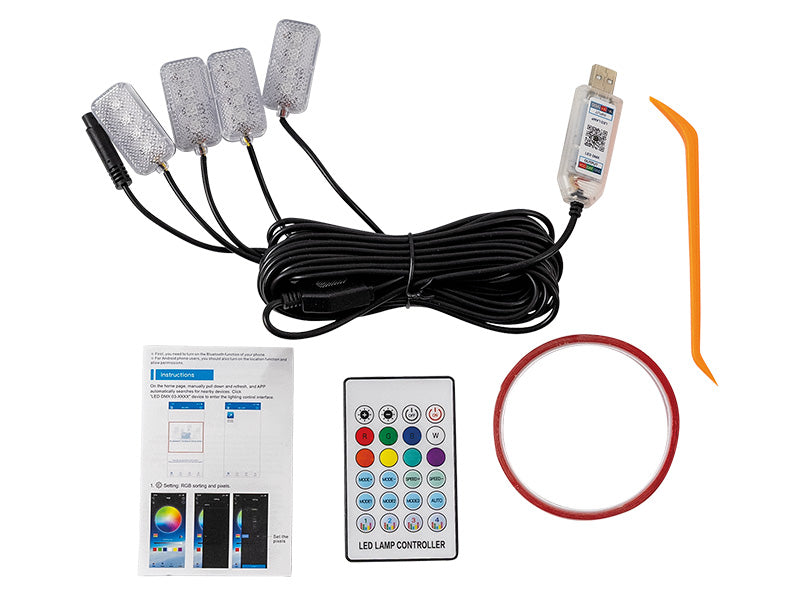 LED RGB interjera apgaismojuma komplekts