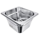 Nerūsējošā tērauda gastronomijas trauki, 1/6 izmērs, dziļums 100 mm, tilpums 1,7 l, 6 gab. komplekts