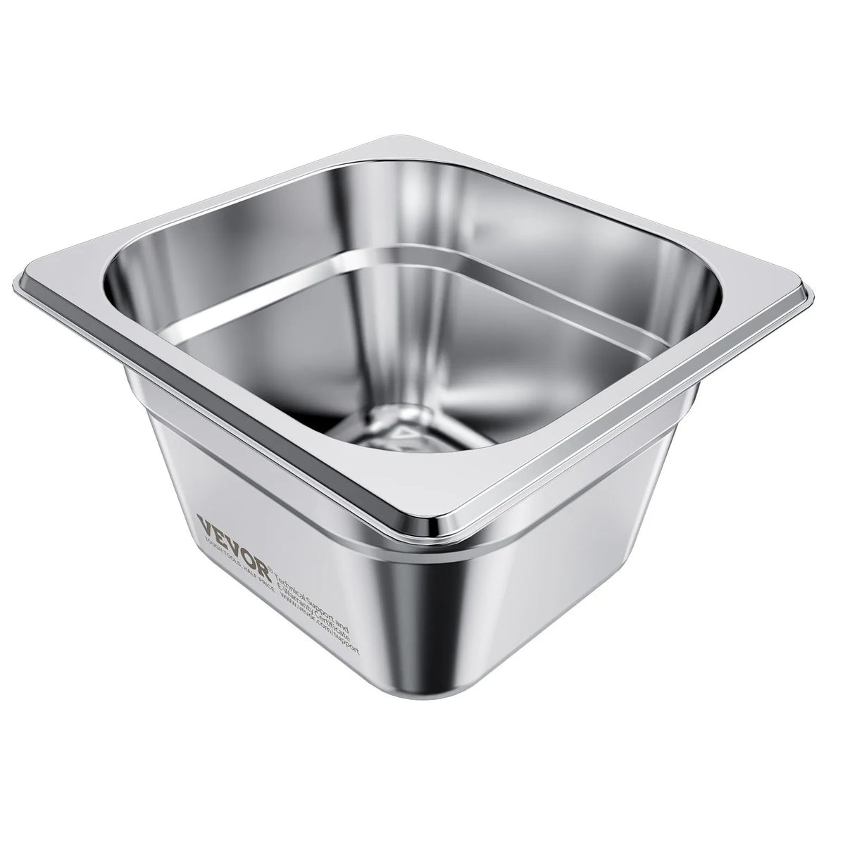 Nerūsējošā tērauda gastronomijas trauki, 1/6 izmērs, dziļums 100 mm, tilpums 1,7 l, 6 gab. komplekts