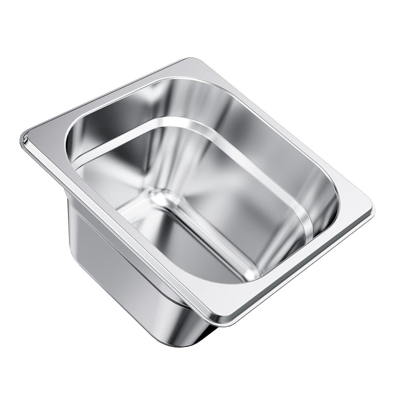 Nerūsējošā tērauda gastronomijas trauki, 1/6 izmērs, dziļums 100 mm, tilpums 1,7 l, 6 gab. komplekts