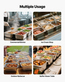 Nerūsējošā tērauda gastronomijas trauki, 1/6 izmērs, dziļums 100 mm, tilpums 1,7 l, 6 gab. komplekts